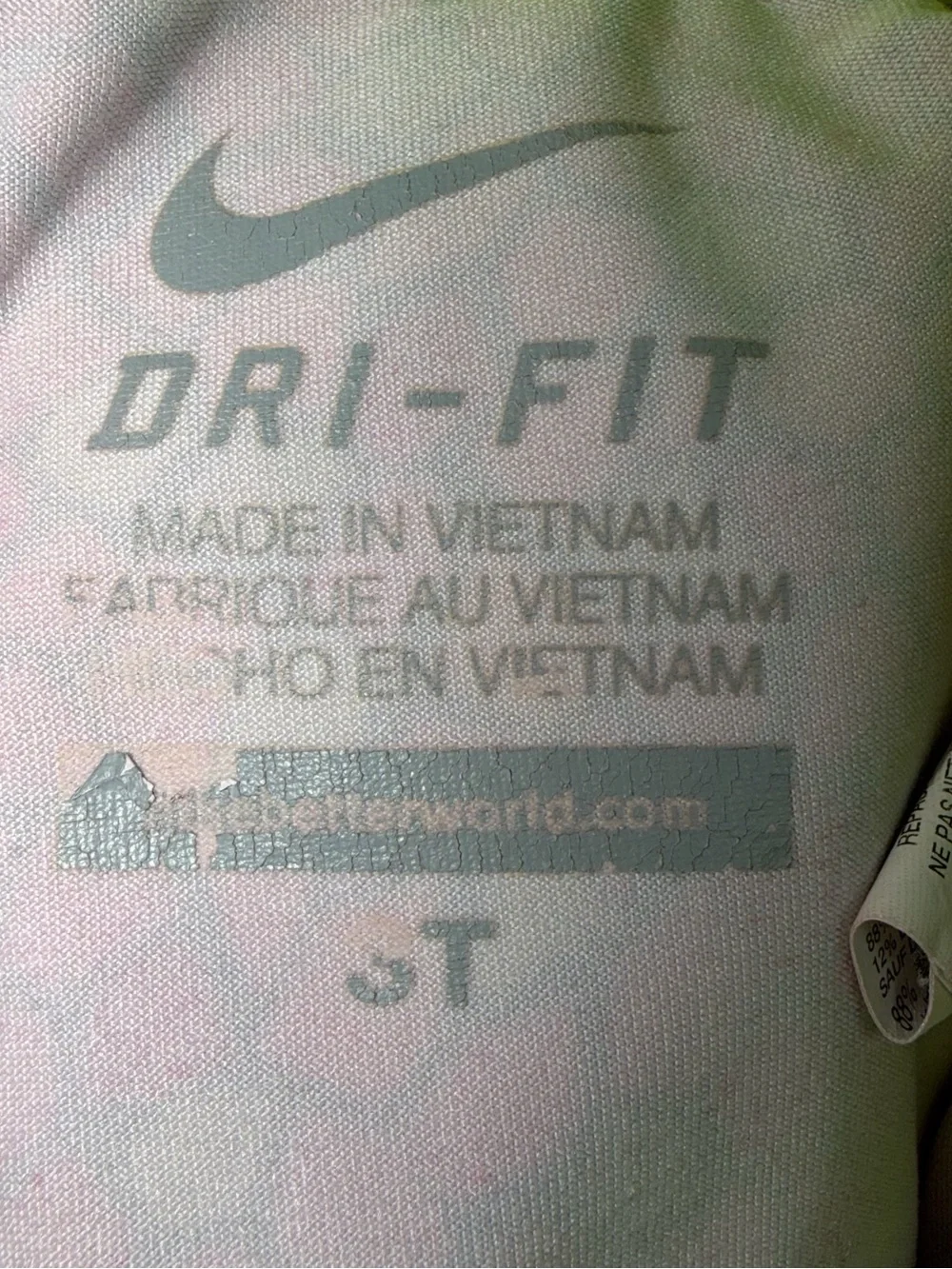 Nike Dri-Fit Little Girls Pink Mosaic Active Leggings with Lime Waistband 3T